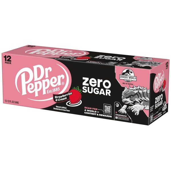Dr Pepper Zero Strawberries and Cream Soda. 12 fl oz cans - Image 7