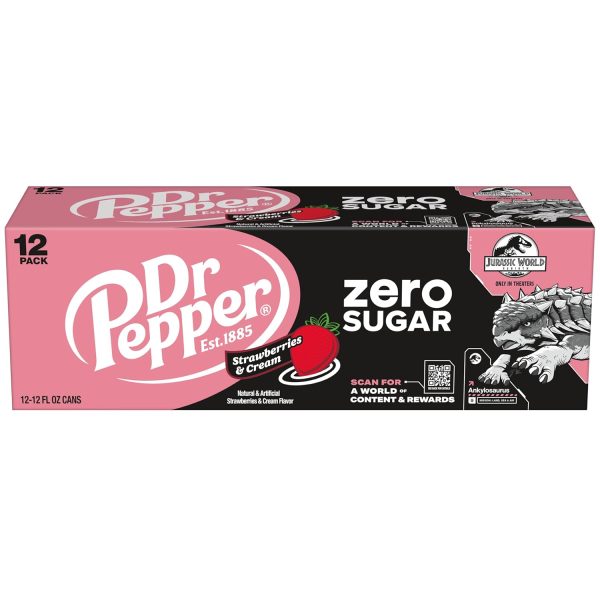 Dr Pepper Zero Strawberries and Cream Soda. 12 fl oz cans - Image 5