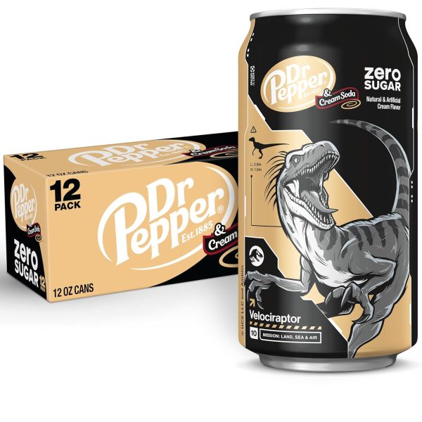 DR PEPPER and Cream Soda Zero Sugar. 12 fl oz cans